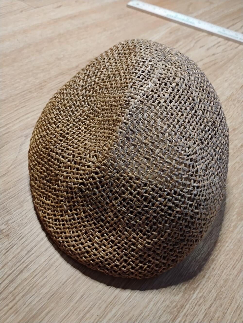 Hat Flat Cap Fitted Mens S Beige Straw Lightweight